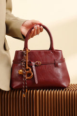 Red Vintage Luxe Handheld Crossbody Everyday Bag