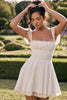 ivory a-line mini dress