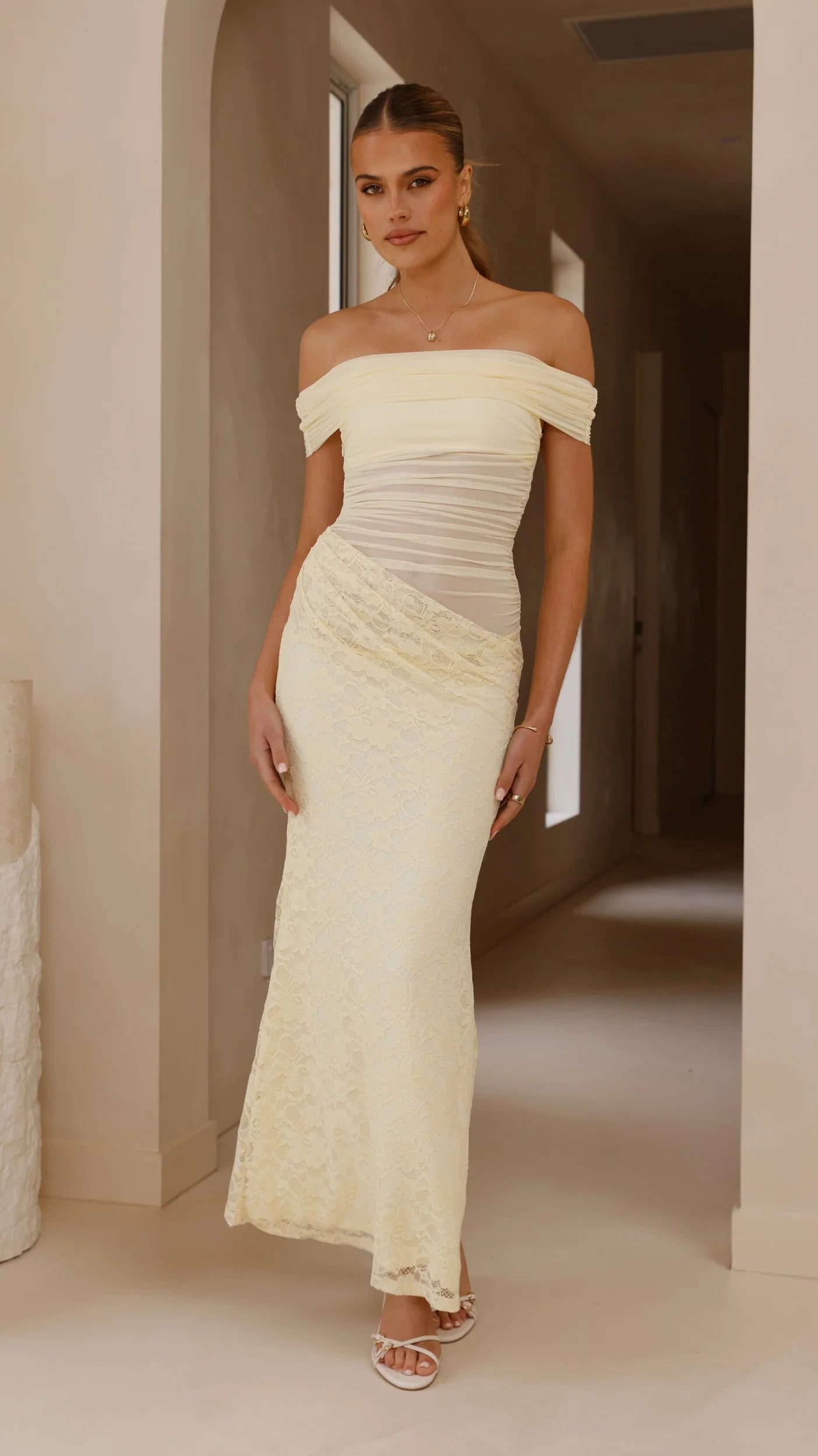 Tiarna Off The Shoulder Maxi Dress - Yellow