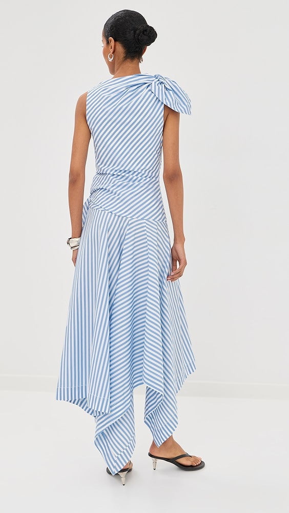 Bow Drape Cascade Dress