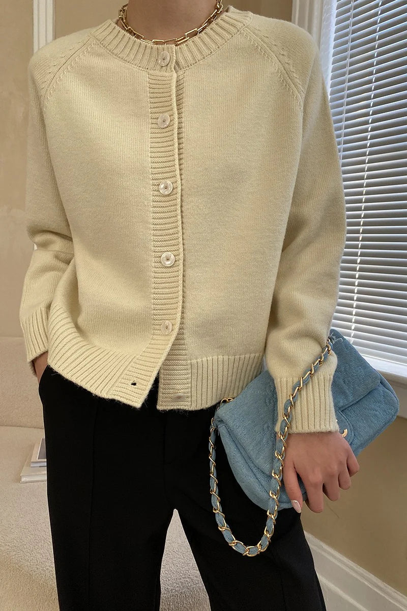 Jade Button Raglan Christmas Cardigan