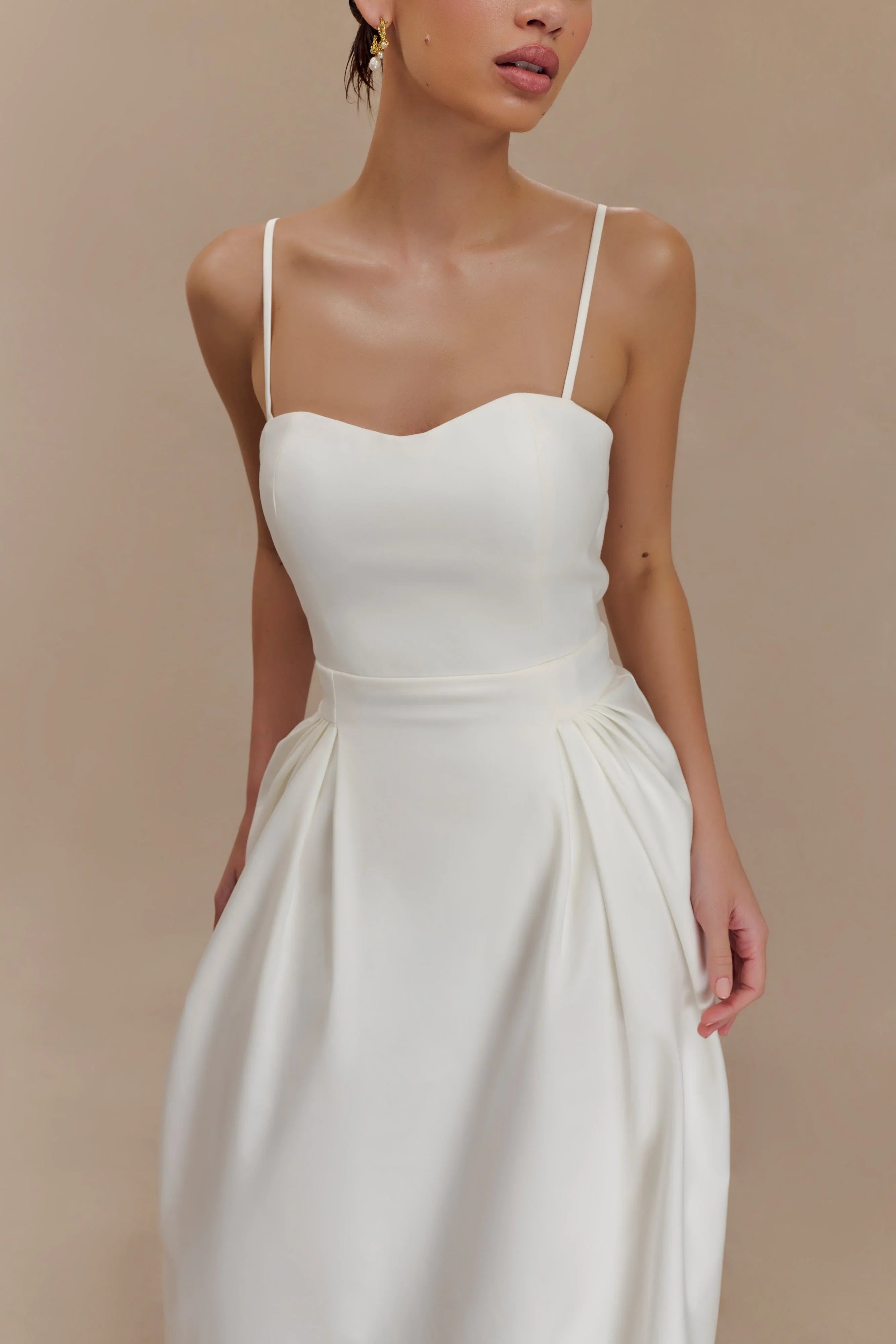 Rebecca Cotton Midi Dress - White