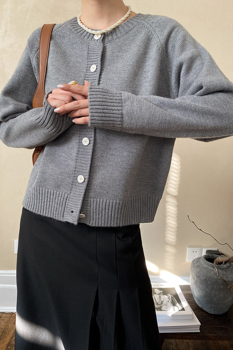Jade Button Raglan Christmas Cardigan