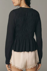 Pilcro Long-Sleeve Smocked Top