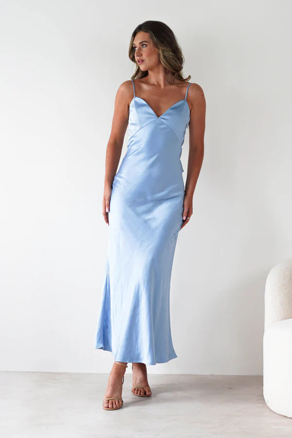 Satin Backless Cami Dress