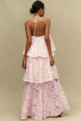Elliatt Valencia Tiered Halter Gown
