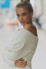 Off-Shoulder Batwing Sweater